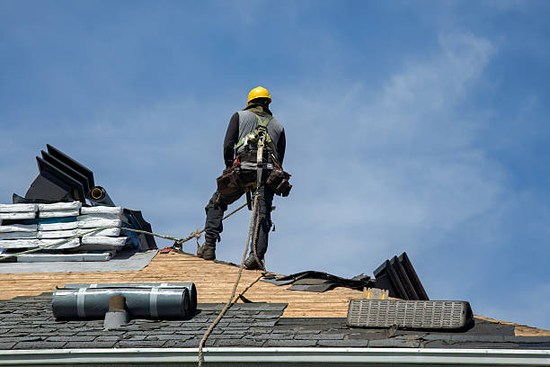 Professional Gutter Installation technician working in Kaneville, IL